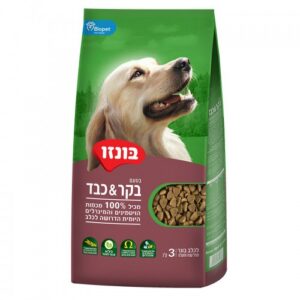 מזון יבש לכלב בונזו בקר & כבד 3 ק"ג