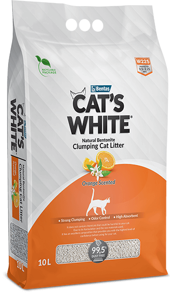 חול מתגבש לחתולים CAT'S WHITE בניחוח תפוזים 10 ליטר